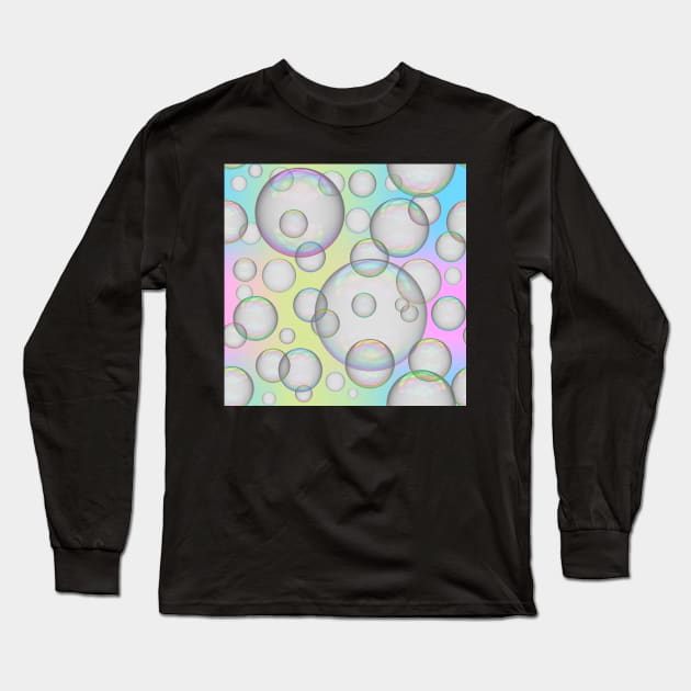 Iridescent Soap Bubbles Long Sleeve T-Shirt by dinaaaaaah